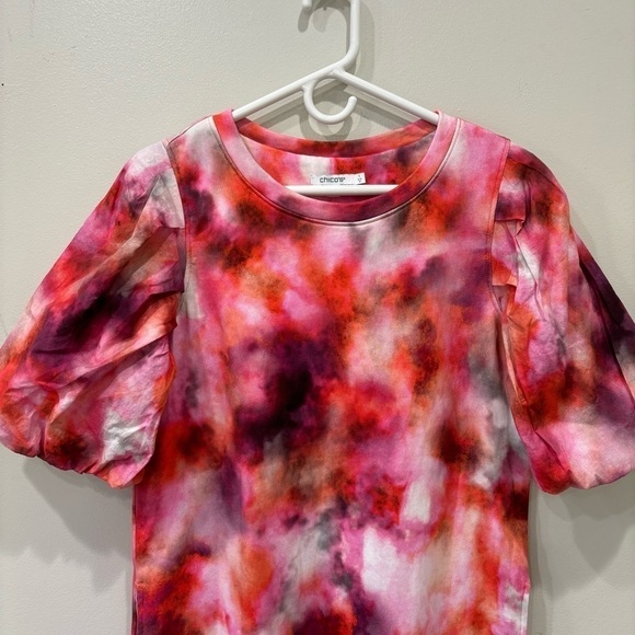 Chico’s Terry French Tie Dye Dress Women’s Size 1 Medium - Picture 6 of 13